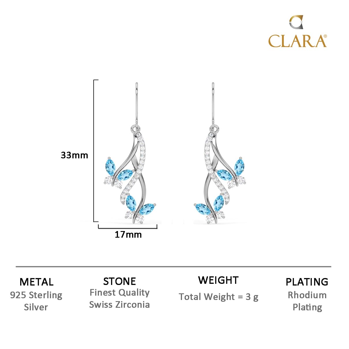 Clara 925 Sterling Silver Butterfly Pendant Earring Chain Bracelet Ring Jewellery Set | Rhodium Plated, Swiss Zirconia | Gift for Women & Girls