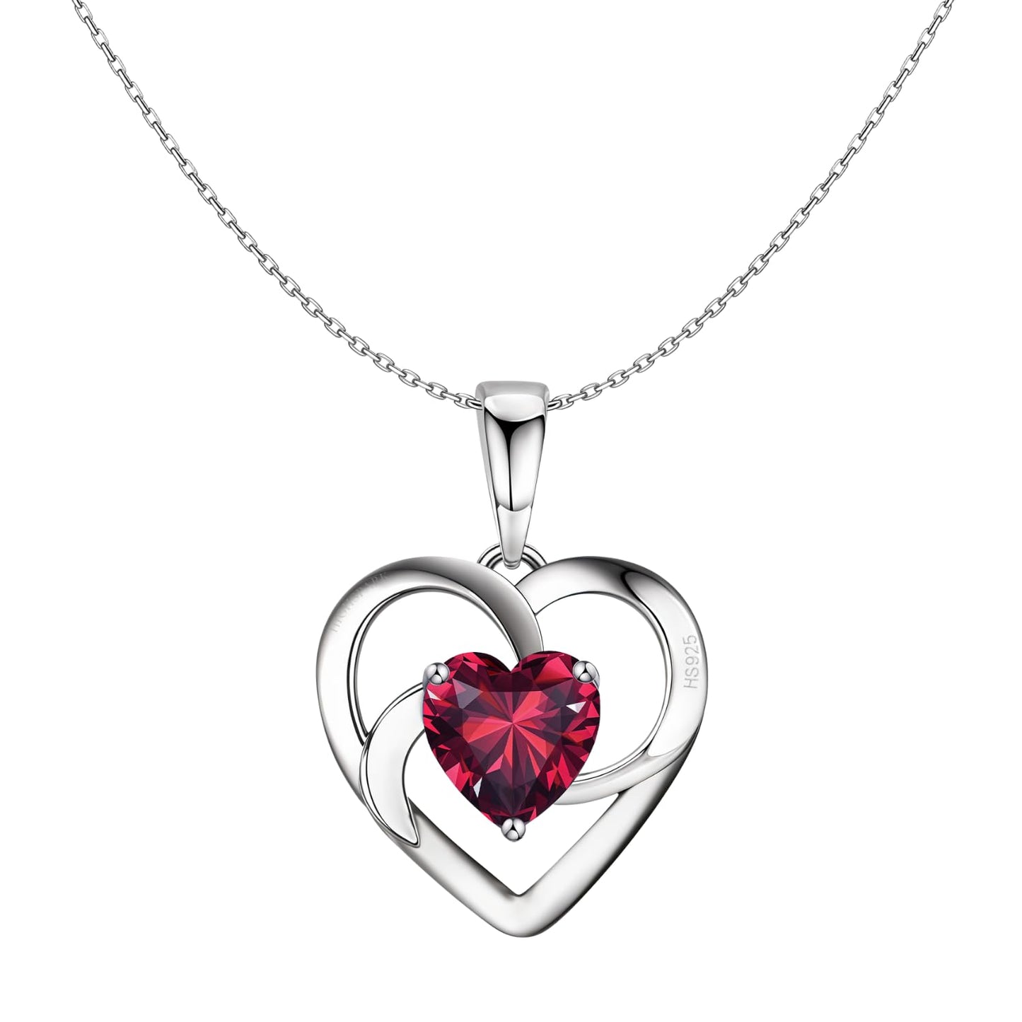 HighSpark 925 Silver Stylish Love Knot Heart Pendant Necklace For Women | 92.5 Sterling Silver & Stunning Shine | Lovely Gift