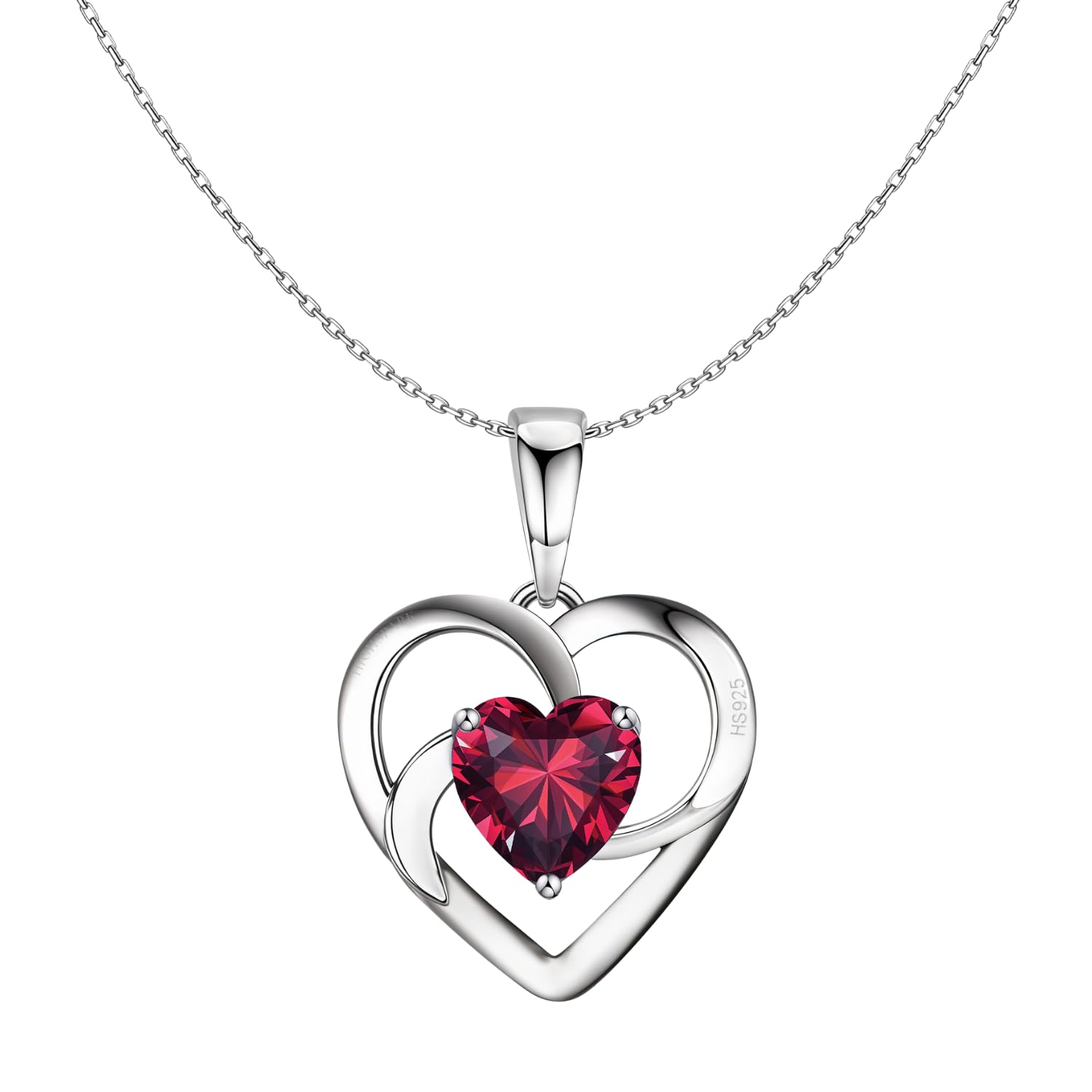 HighSpark 925 Silver Stylish Love Knot Heart Pendant Necklace For Women | 92.5 Sterling Silver & Stunning Shine | Lovely Gift