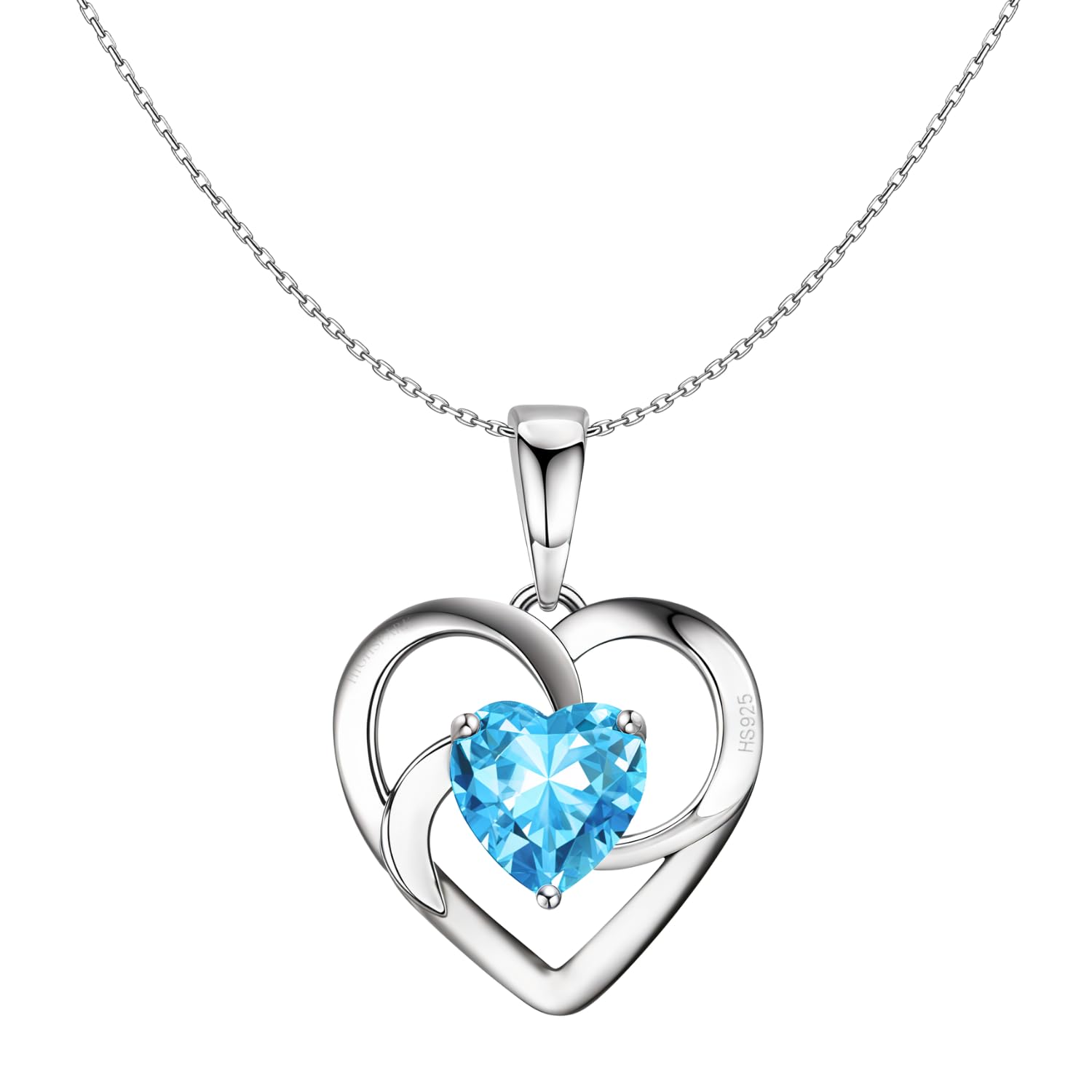 HighSpark 925 Silver Stylish Love Knot Heart Pendant Necklace For Women | 92.5 Sterling Silver & Stunning Shine | Lovely Gift