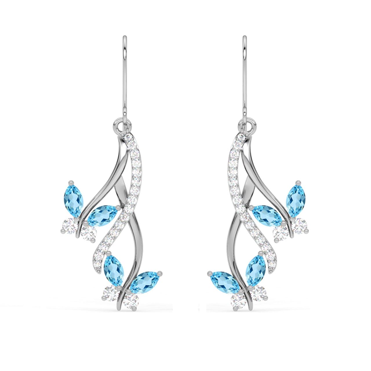 Clara 925 Sterling Silver Butterfly Pendant Earring Chain Bracelet Ring Jewellery Set | Rhodium Plated, Swiss Zirconia | Gift for Women & Girls