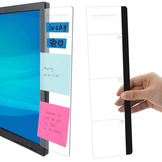 MDOZQ Monitor Memo Board 2-Pack – Computer Monitor Sticky Note Holder, Acrylic Message Boards for Office Desk Accessories, Home Desktop Organizer for Women & Men