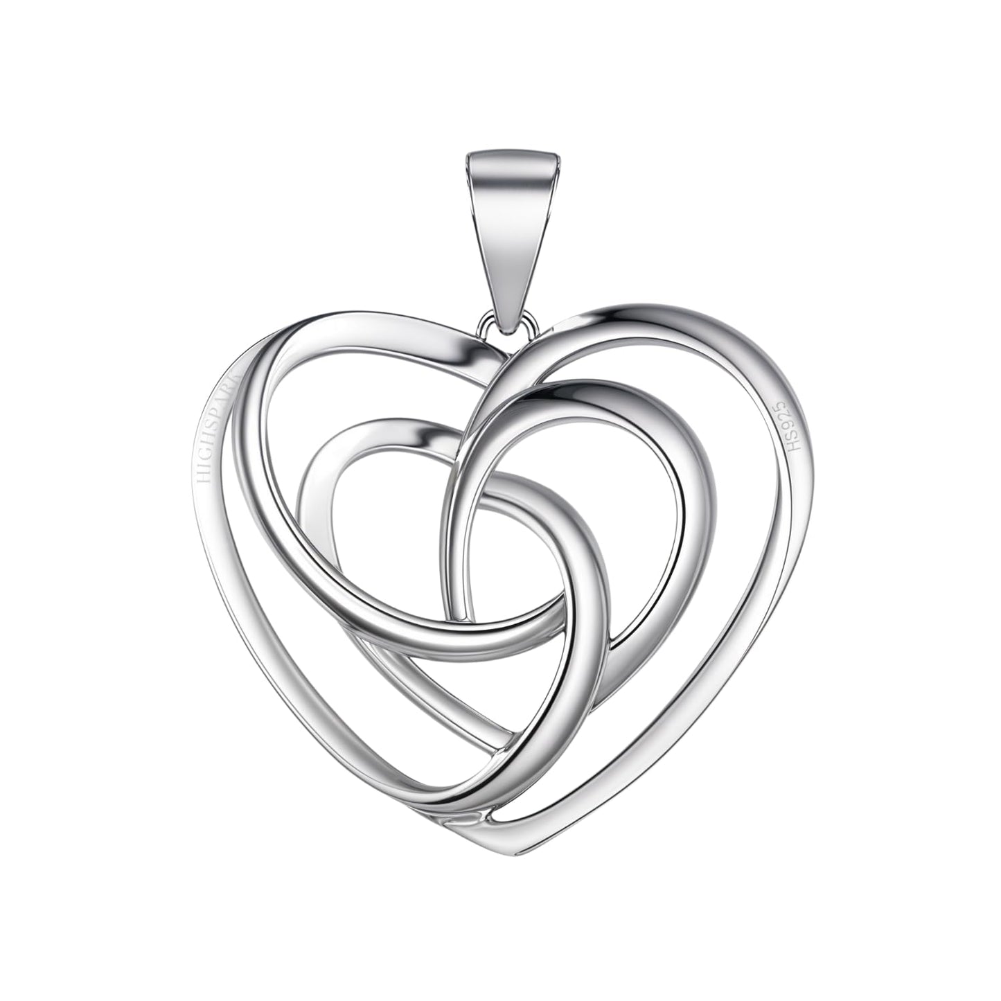 HighSpark 925 Silver Stylish Love Knot Heart Pendant Necklace For Women | 92.5 Sterling Silver & Stunning Shine | Lovely Gift