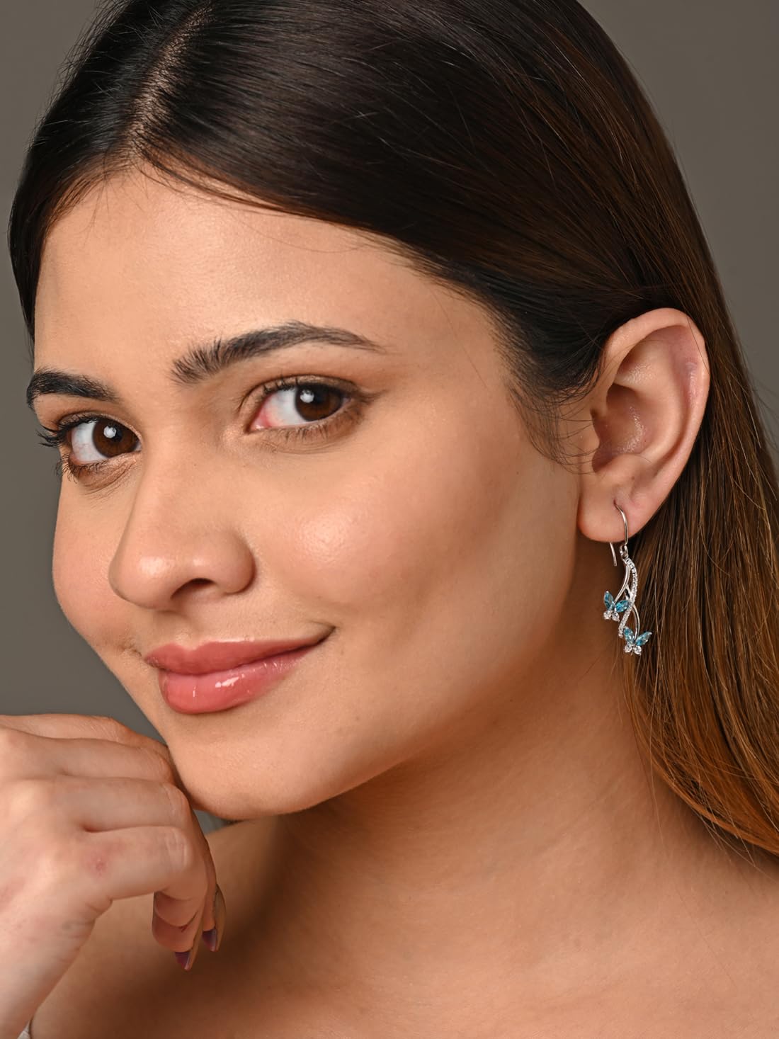 Clara 925 Sterling Silver Butterfly Pendant Earring Chain Bracelet Ring Jewellery Set | Rhodium Plated, Swiss Zirconia | Gift for Women & Girls