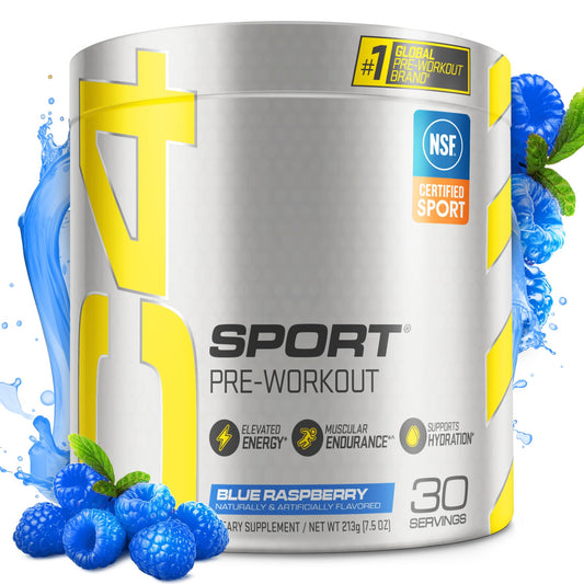 Cellucor C4 Sport Pre Workout Powder – Blue Raspberry, NSF Certified for Sport, 135mg Caffeine, Beta-Alanine Performance Blend, Energy & Endurance Booster (30 Servings)