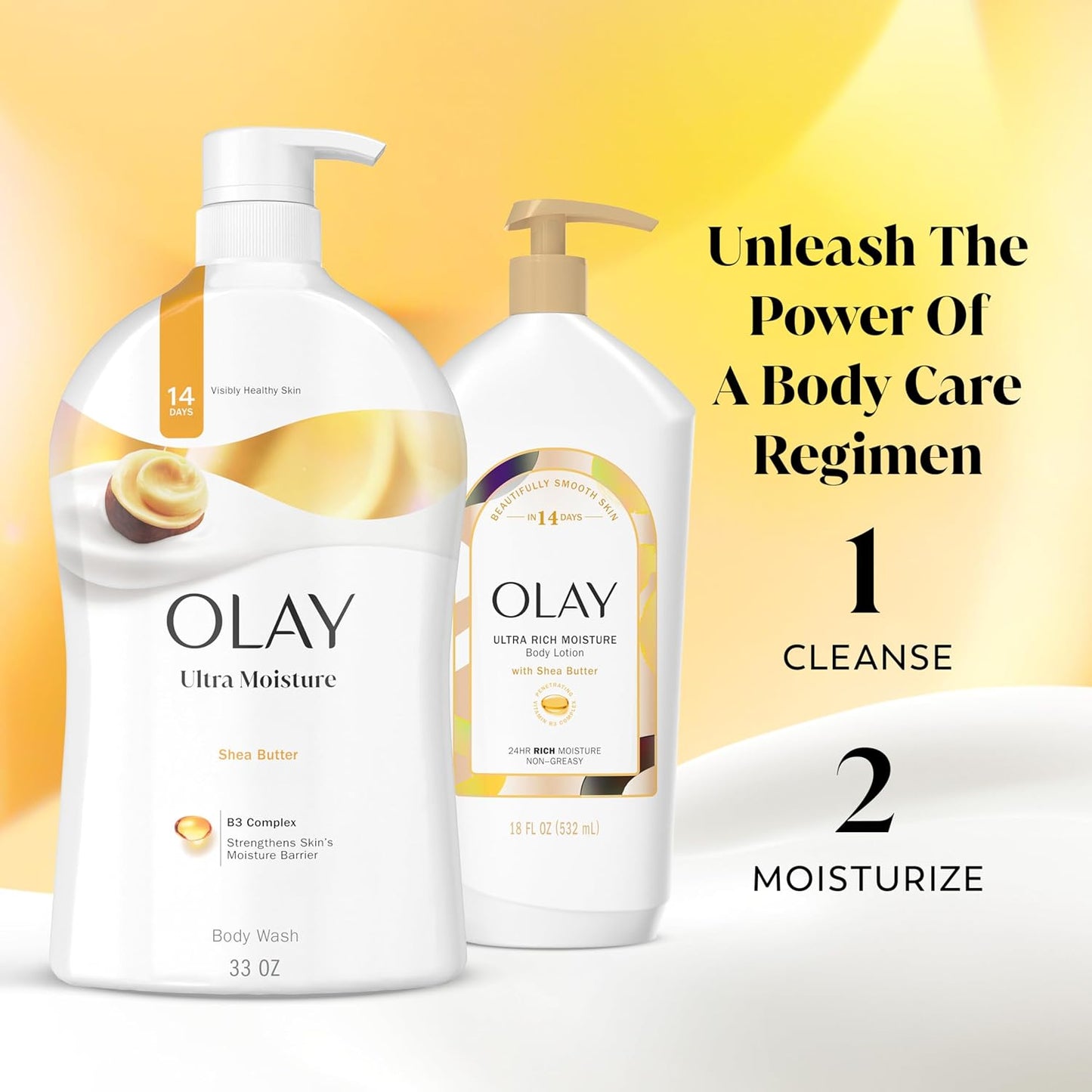Olay Body Wash for Women, Ultra Moisture, 24hr Moisturizing, Hydrating & Refreshing, B3 Vitamin Complex, Free of Parabens & Phthalates, For All Skin Types, Shea Butter Scent, 33 fl oz