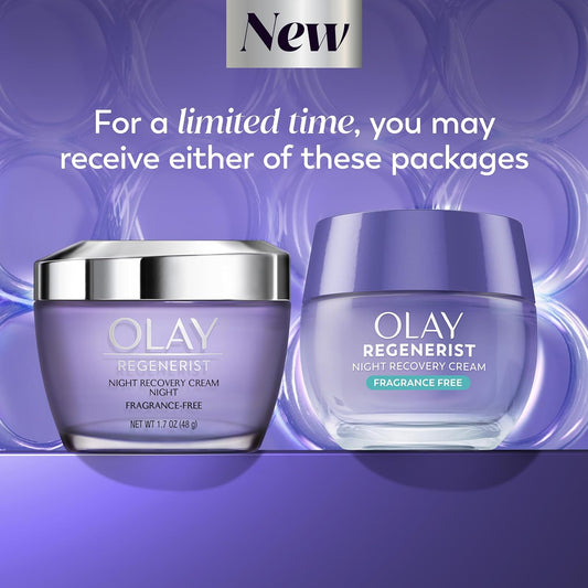 Olay Night Cream for Face, Anti-Aging Face Moisturizer for Women - Fragrance-Free Skin Care, Gift for Women, Anti-Wrinkle, Exfoliate - Triple Collagen Cream, Niacinamide, Pro-Vitamin B5, 1.7Oz