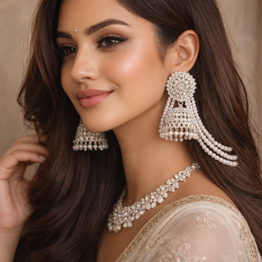 Lavender Jhumka Earrings for Women & Girls